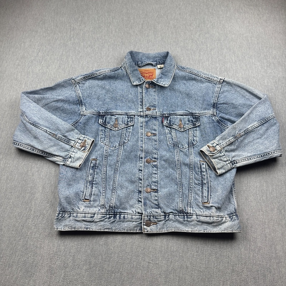 Levis Jacket Mens Medium Blue Denim Trucker Jean Coat Western Rodeo Classic